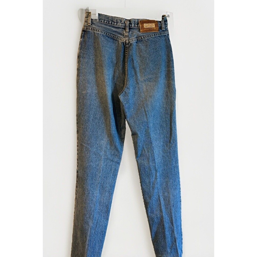 Vintage Lawman Straight Leg Jeans Women's 9 HIgh Rise Blue Western Cowgirl - Picture 2 of 8